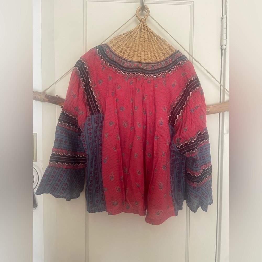 Bohemian oversized Free People Peasant Blouse xs - Picture 3 of 12